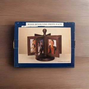 Wood Carousel Revolving Photo Rack Frames Up to 12 Photos, 3-1/2" X 5" - Picture 1 of 10