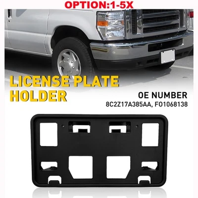 Front Bumper License Plate Frame Bracket Fit 2008-14 Ford E-450 Super Duty Base - Image 1 of 4