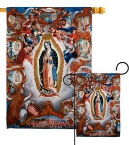 Virgen de Guadalupe Jardín Bandera Fe Religiosa Decorativa Patio Casa Bandera - Imagen 1 de 17