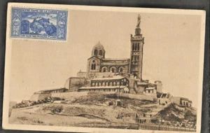 EEE 2 Vintage Notre Dame de la Garde Basilique, Marseille Stamped Postcards - Imagen 1 de 3
