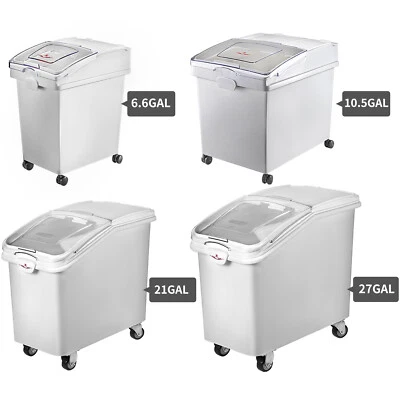 Dry Ingredient Storage Bin 10 Styles Mobile Container w/Scoop Commercial Kitchen - Image 1 of 4