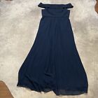 Adrianna Papell dress Womens 16 Blue Off the Shoulder Evening Special Occasion
