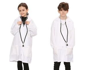 Unisex Kids White Nurse & Doctors Lab Coat Fancy Dress Costume Boys Girls NHS