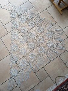 Stola/Dreiecktuch festlich,Lurex, silbrig glänzend, ca 120 x75 Handarb., vintage - Bild 1 von 3