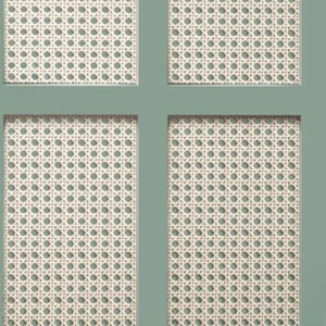 Fine Decor Cane Panel Sage Wallpaper FD42999 - Faux Wood Panel Basket Weave - Picture 1 of 4