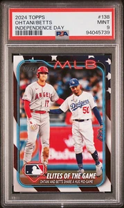 Elites of the Game Ohtani/Betts 2024 Topps #138 Independence Day PSA 9 MINT /76 - Photo 1 sur 2