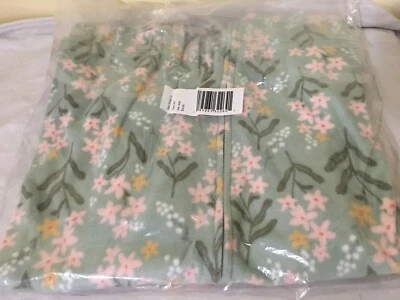 New Carter's Kid Girls 1-Piece Floral Fleece Footie Pajamas Pink Green5,6,7,8,10 - Image 1 of 4