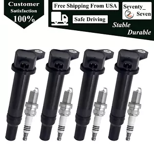 4pcs Ignition Coils & Spark Plugs Kit For 2006-2010 Dodge Attitude Kia Rio5 1.6L - Picture 1 of 5