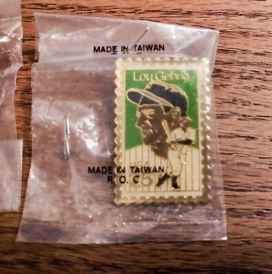 Lou Gehrig  USPS 25 Cent Stamp Lapel Pin New Sealed - Image 1 of 2