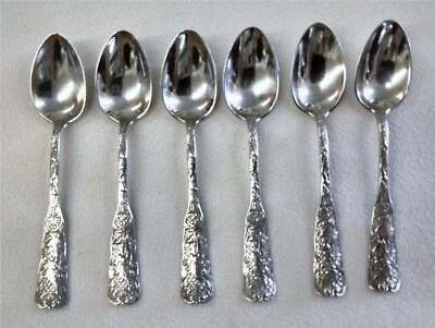 6 Antique Gorham Sterling Silver St. Cloud 4 1/4" Demitasse Coffee Spoons! - Imagem 1 de 4