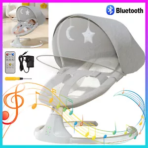 Bluetooth Electric Baby Swing Infant Cradle Bouncer Rocker Chair Music Remote UK - Picture 1 of 19