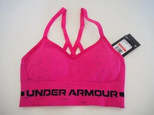 UNDER ARMOUR Sports Bra SeamlessCompression Low Long Line Pink/ Black Sz XS NWT - Picture 1 of 10