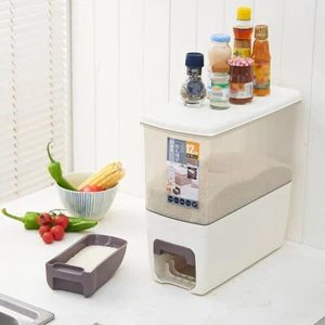 Large Automatic Rice Dispenser And Grain Storage Bucket For Kitchen Organization - Picture 1 of 13