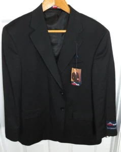 NEW $260 Size 46S Stafford Mens Suit Jacket Black super 100's Wool 46 Short - Picture 1 of 6
