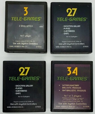 4 Game LOT (Atari 2600, 1977) 27 Tele Games x2! 3 Tele Games & 34 Tele Games! 🔥 - Image 1 of 4