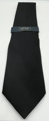 Corbata Arrow satinada lisa negra nueva Foto 1 de 3