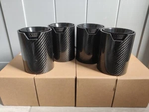 4 x Bmw Exhaust Tips Carbon Black MP M2 M3 M4 M5 M6 F80 F82 F83 F87 F10 F12 F06 - Picture 1 of 5