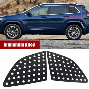 For Jeep Cherokee 2014-2020 Alloy Black Rear Triangular Window Glass Plate Cover - Foto 1 di 6
