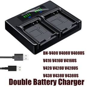Dual Battery Charger For JVC BN-V408 V408U V408US V416 V416U V416US V428 V428U - Picture 1 of 4