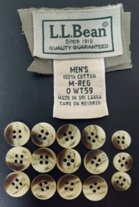 L.L. Bean Men's Shirt Replacement Buttons 12 shirt/3 collar Exc. Condition!! - Picture 1 of 3