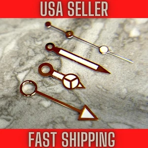 Rose Gold GMT Hand set Fits Seiko NH34, 4R34, SSK, Green luminous -- USA SELLER - Picture 1 of 1