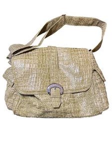 Kalencom Green Crocodile Pattern Diaper Bag Bottle Holder Wet Bag Adj Strap NWT - Picture 1 of 9