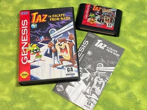 Taz in Escape From Mars Sega Genesis CIB with Manual Tested Working Original !!! - Picture 1 of 19