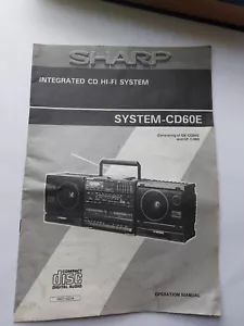 Sistema Hi-Fi CD integrado Sharp - Sistema - Manual de operación CD60E. Años 80 - Imagen 1 de 2