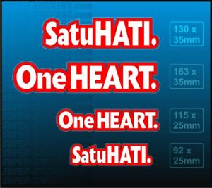 4pcs Satu HATI & One HEART logo Stickers Decals for Honda CBR PCX CB Forza CRF