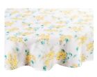Keighley Tablecloth Yellow Flowers Print Fabric 60 x 84 OVAL