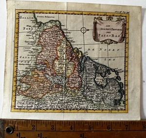 Países Bajos Países Bajos Holanda c. 1730 Sanson grabado a mano color mapa antiguo - Imagen 1 de 4