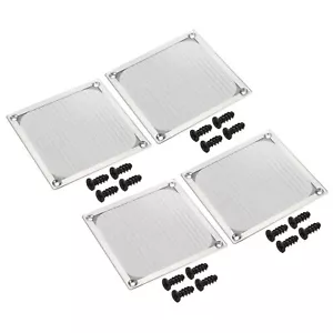 4Pcs 120mm Fan Filter Grills w Screw Aluminum Frame Stainless Steel Mesh Silver - Picture 1 of 6