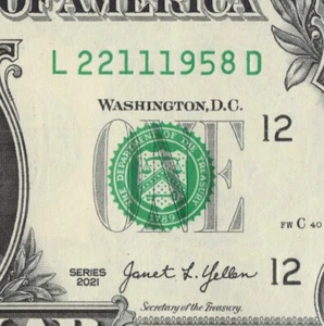 NOV 22 1958 Birthday Date Note Fancy Serial Number One Dollar Bill Crisp UNC - Picture 1 of 12