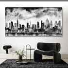 Black and White Watercolor City Posters Wall Art Landscape Mural Canvas Painting