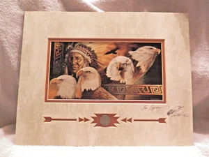 2009 signiert Lakota Twilight Indianer & Weißkopfseeadler von David C. Behrens - Bild 1 von 4