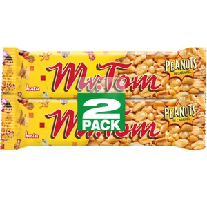 Mr Tom Barretta Di Arachidi Con Arachidi Tostate E Caramello 2 X 40G - Foto 1 di 1