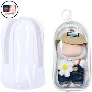 Bolsa de exhibición de figuras transparente con llavero para Labubu, bolsa de almacenamiento positiva para muñecas - Imagen 1 de 8