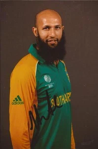 SUDÁFRICA CRICKET: FOTO RETRATO 6x4 firmada por Hashim Amla + certificado de autenticidad - Imagen 1 de 1
