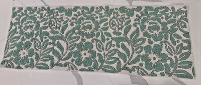 Corredor de mesa con cuentas verde espuma de mar floral nuevo con etiquetas 36" Global Fusion India Foto 1 de 4
