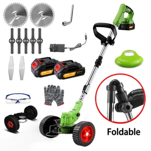 21V Electric Cordless Grass Trimmer Strimmer Garden Edger Cutter with 2 Battery - Picture 1 of 12