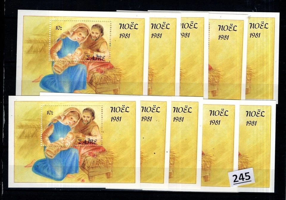 # 10X ZAIRE 1981 - MNH - PAINTING - NOEL - Image 1 of 1