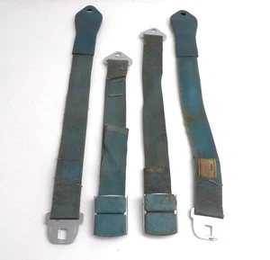 1965 Mustang Fastback Coupe GT Convertible ORIG AQUA DELUXE FRONT SEAT BELTS SET - Picture 1 of 10
