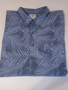 Herren HB Button Down Hemd 4XLT Blumenmuster Blau  - Bild 1 von 6
