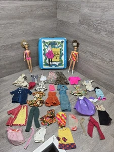 Vtg 1960s Barbie Lot 2 Twist N Turn Japan Dolls Clothes Case Free Shipping READ! - Picture 1 of 24