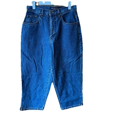 Vintage 90s Halston Jeanswear High Waist Cropped Capri Denim Jeans 8 28 x 31 - Image 1 of 4