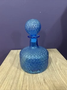 Turquoise Glass Retro Empoli Whitefriars Style Bottle - Picture 1 of 5
