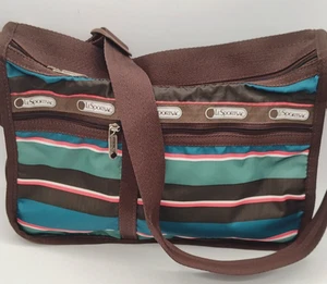 Lesportsac Purse Tote Shoulder Bag Striped Travel Organizer - Bild 1 von 14