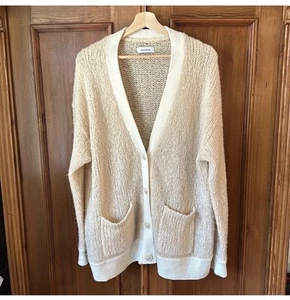 Naadam Womens Grandfather Cardigan Sweater Sz XL Cashmere Wool Blend - Picture 1 of 11