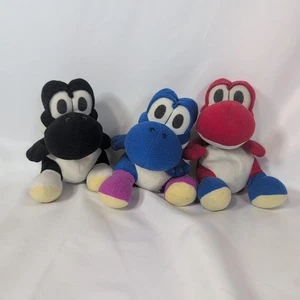 Rare Nintendo 6" Black, Red, & Blue Yoshi Bean Bag Plush (Toysite, 1999) Used - Bild 1 von 5