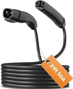21/30/40/50ft NACS EV Extension Cord, Up to 50A 240V Without 21ft, Black - Picture 1 of 7